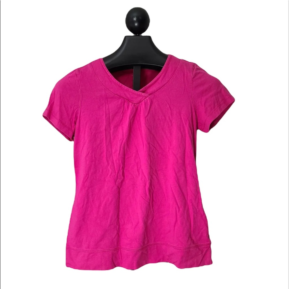 Christopher & Banks Womens Pink Vneck Shirt Size Medium